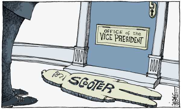 Editorial Cartoon by Signe Wilkinson, Philadelphia Daily News on Libby Found Guilty