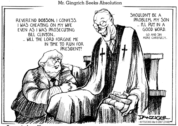 Editorial Cartoon by Jeff Danziger, CWS/CartoonArts Intl. on GOP Hopefuls Sharing Spotlight