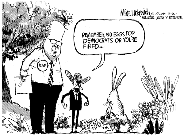 Editorial Cartoon by Mike Luckovich, Atlanta Journal-Constitution on President Stays the Course