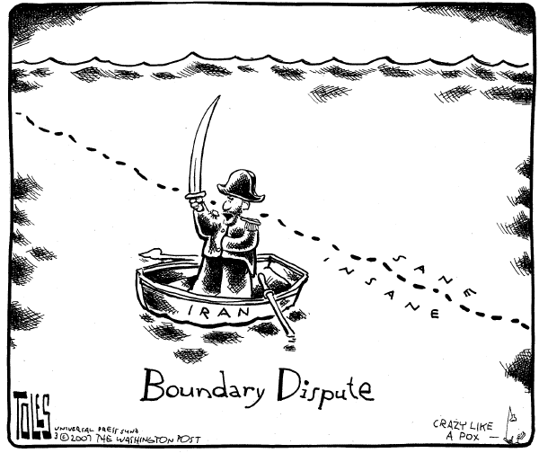 Editorial Cartoon by Tom Toles, Washington Post on Iran Releases British Sailors