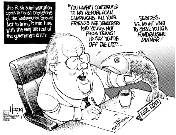 Editorial Cartoon by David Horsey, Seattle Post-Intelligencer on Bush Loses EPA Case