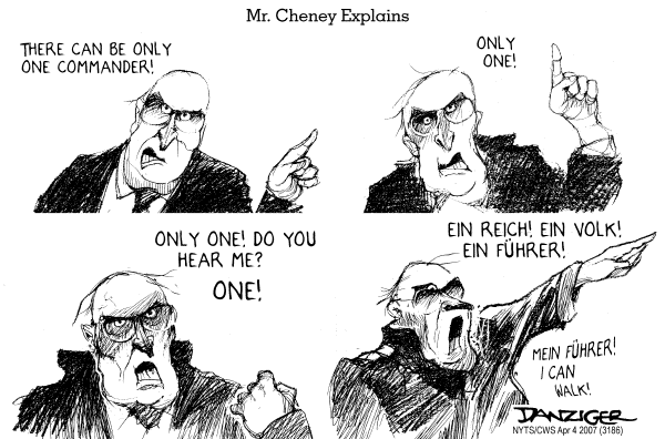 Editorial Cartoon by Jeff Danziger, CWS/CartoonArts Intl. on Democrats Confront Bush on War