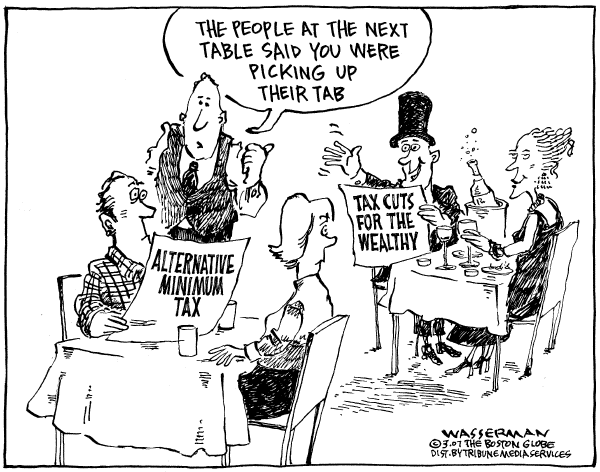 Editorial Cartoon by Dan Wasserman, Boston Globe on In Other News