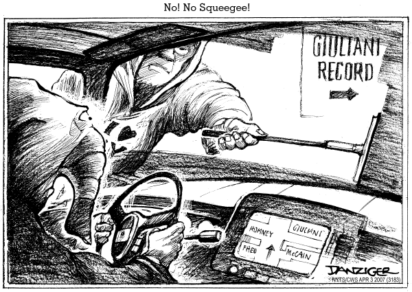 Editorial Cartoon by Jeff Danziger, CWS/CartoonArts Intl. on Candidates Jockey for Position