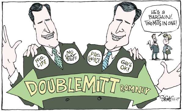 Editorial Cartoon by Signe Wilkinson, Philadelphia Daily News on Candidates Jockey for Position