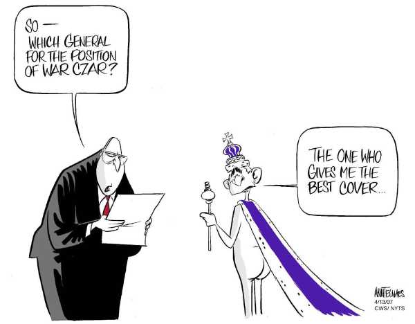 Editorial Cartoon by Ann Telnaes, CWS/CartoonArts Intl. on President Pledges Not to Back Down