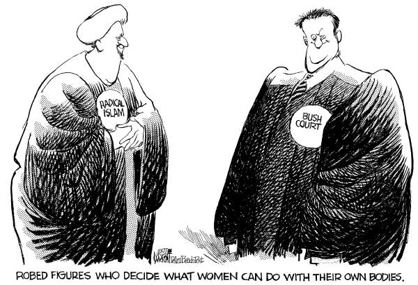Editorial Cartoon by Don Wright, Palm Beach Post on Supreme Court Upholds Abortion Limit