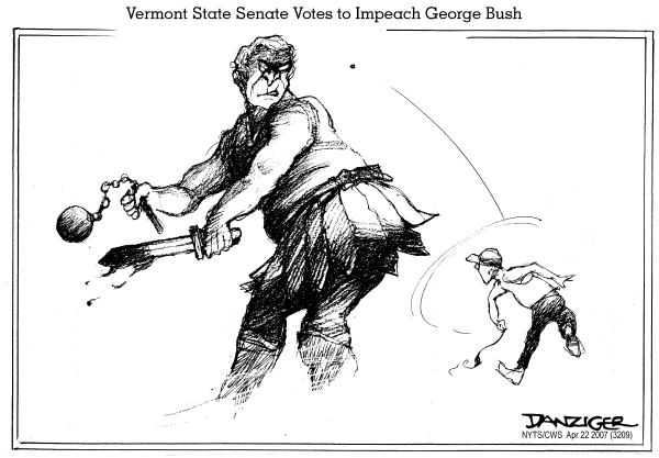 Editorial Cartoon by Jeff Danziger, CWS/CartoonArts Intl. on Bush Still the Decider