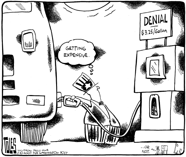 Editorial Cartoon by Tom Toles, Washington Post on Gas Hits Record Price