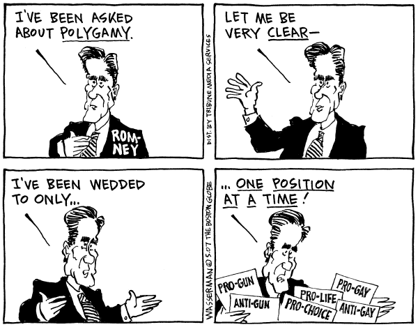 Editorial Cartoon by Dan Wasserman, Boston Globe on GOP Candidates Debate Again