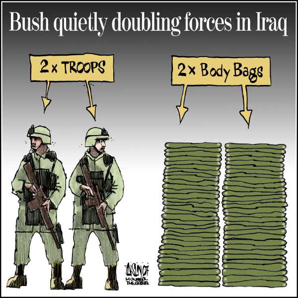 Editorial Cartoon by Aislin (Terry Mosher), The Montreal Gazette, Canada on Democrats Capitulate on Iraq