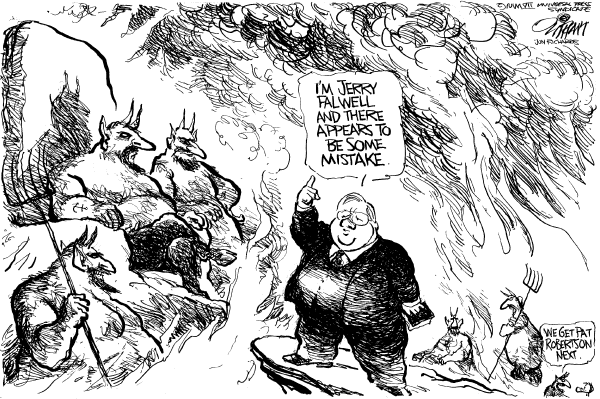 Editorial Cartoon by Pat Oliphant, Universal Press Syndicate on In Other News