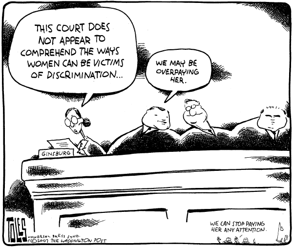 Editorial Cartoon by Tom Toles, Washington Post on Supreme Court Rules Against Women