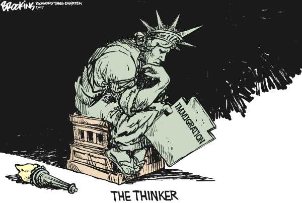 Editorial Cartoon by Gary Brookins, Richmond Times-Dispatch on Immigration Compromise Reached