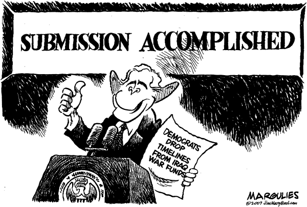 Editorial Cartoon by Jimmy Margulies, The Record, New Jersey on Democrats Support President on War