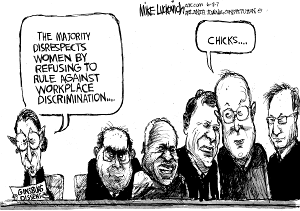 Editorial Cartoon by Mike Luckovich, Atlanta Journal-Constitution on Court Rules Against Women