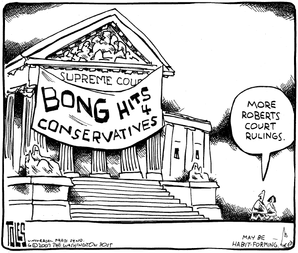 Editorial Cartoon by Tom Toles, Washington Post on High Court Restricts Speech