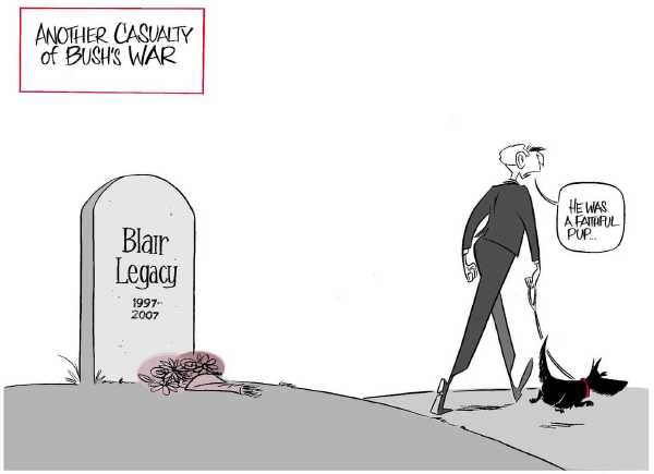 Editorial Cartoon by Ann Telnaes, CWS/CartoonArts Intl. on Progress in Iraq Pleases President