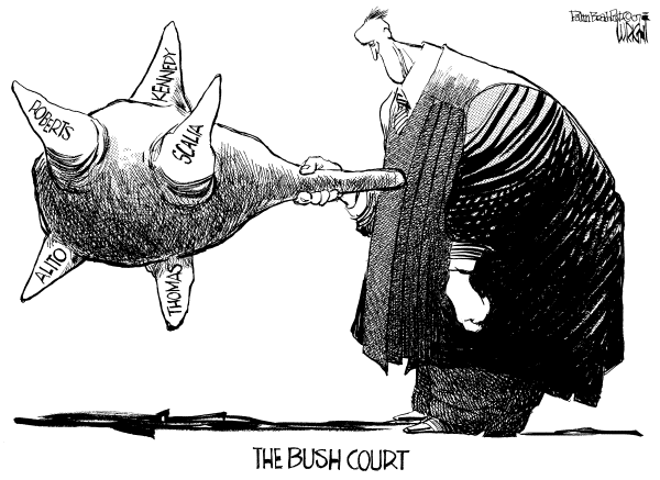 Editorial Cartoon by Don Wright, Palm Beach Post on Supreme Court Guts Desegregation