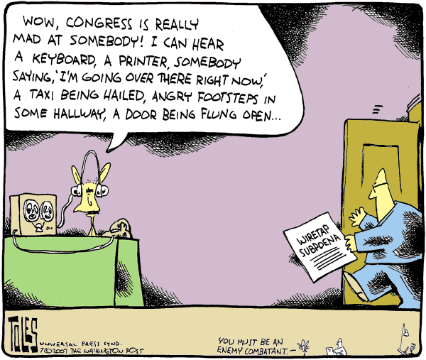 Editorial Cartoon by Tom Toles, Washington Post on Homeland Security Tightens Again