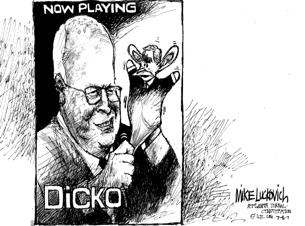 Editorial Cartoon by Mike Luckovich, Atlanta Journal-Constitution on President Frees Libby
