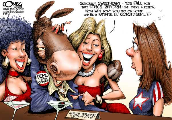 Editorial Cartoon by Paul Combs, Tribune Media Services on DC Madam Releases Names