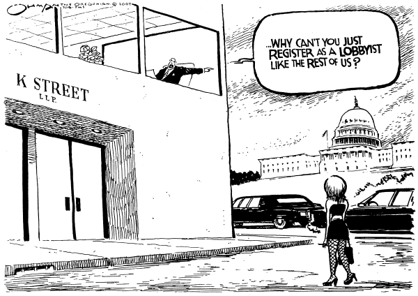 Editorial Cartoon by Jack Ohman, The Oregonian on DC Madam Releases Names
