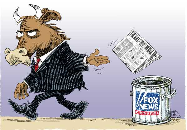 Editorial Cartoon by Daryl Cagle, Cagle Cartoons on Murdoch Buys Wall Street Journal