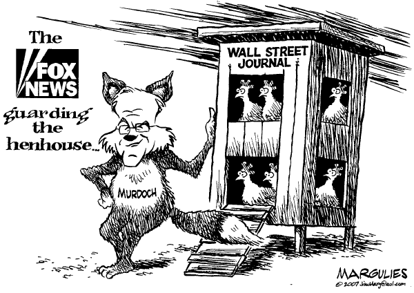 Editorial Cartoon by Jimmy Margulies, The Record, New Jersey on Murdoch Buys Wall Street Journal