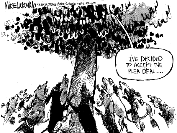 Editorial Cartoon by Mike Luckovich, Atlanta Journal-Constitution on Vick Pleads Guilty