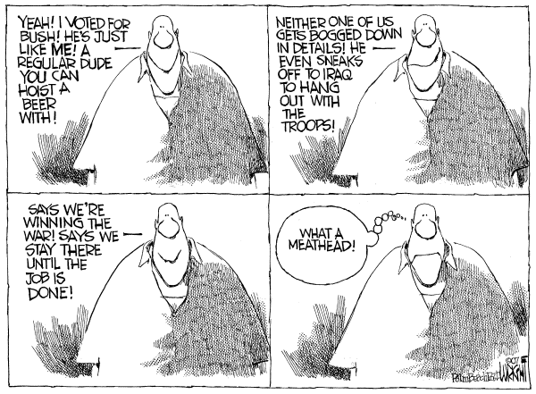 Editorial Cartoon by Don Wright, Palm Beach Post on Bush Reorganizes White House