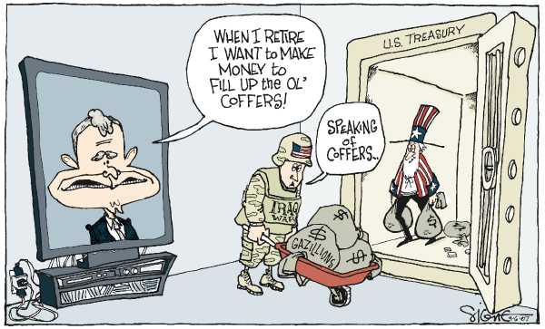 Editorial Cartoon by Signe Wilkinson, Philadelphia Daily News on Bush Reorganizes White House