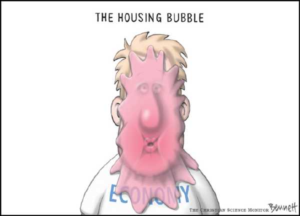 Editorial Cartoon by Clay Bennett, Christian Science Monitor on US Economy Bounces Back