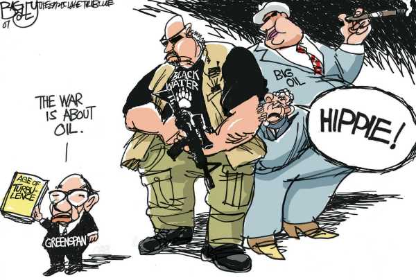 Editorial Cartoon by Pat Bagley, Salt Lake Tribune on Alan Greenspan Begins Book Tour