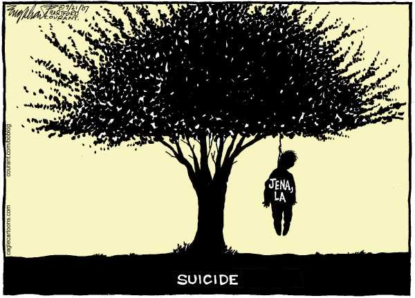 Editorial Cartoon by Bob Engelhart, Hartford Courant on Blacks Charged, Convicted in Louisiana