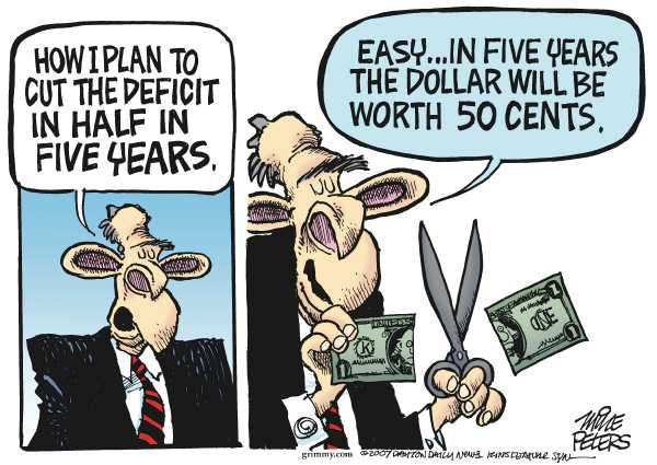 Editorial Cartoon by Mike Peters, Dayton Daily News on Economy Stays on Course