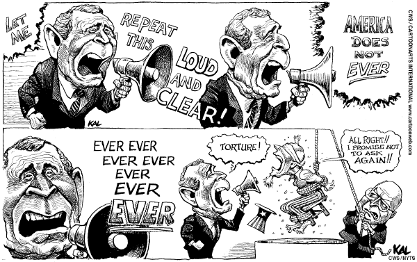 Editorial Cartoon by KAL (Kevin Kallaugher), The Economist, London, CWS/CartoonArts Intl. on Democrats Help Make US Safer
