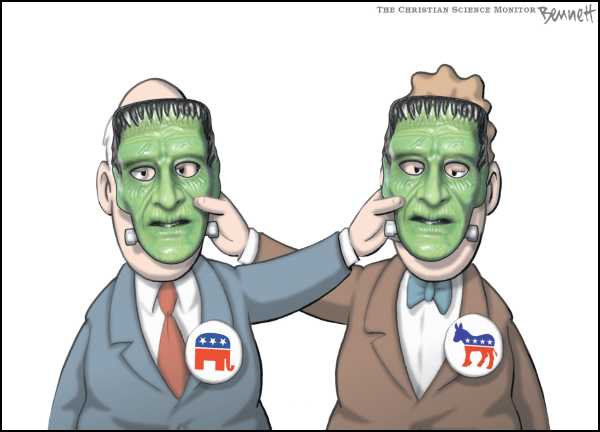 Editorial Cartoon by Clay Bennett, Christian Science Monitor on Campaign News
