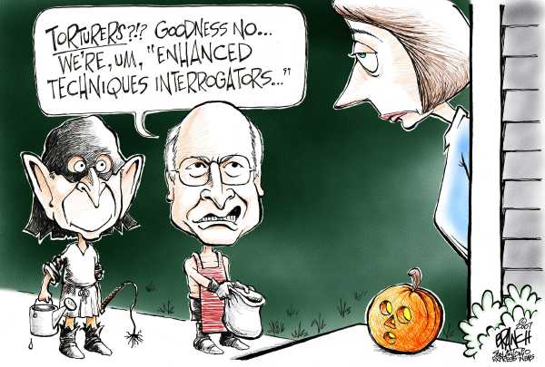 Editorial Cartoon by John Branch, San Antonio Express-News on Torture Difficult for US to Define