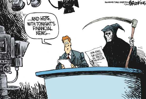 Editorial Cartoon by Gary Brookins, Richmond Times-Dispatch on US Economy Poised for Rebound