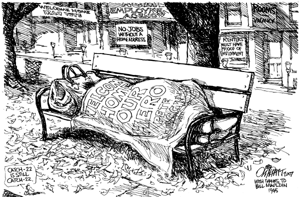 Editorial Cartoon by Pat Oliphant, Universal Press Syndicate on Vets Honored