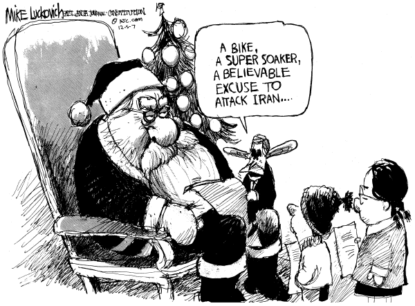 Editorial Cartoon by Mike Luckovich, Atlanta Journal-Constitution on US Enjoying Holiday Season