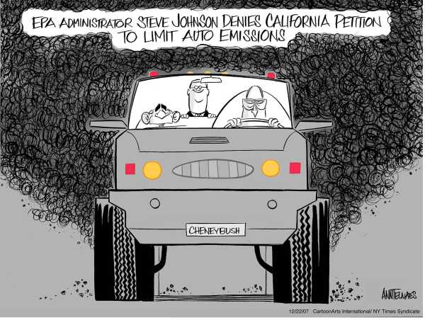 Editorial Cartoon by Ann Telnaes, CWS/CartoonArts Intl. on EPA Denies California Request