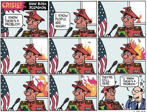 Editorial Cartoon by Ted Rall on President Says He’s Up to the Job