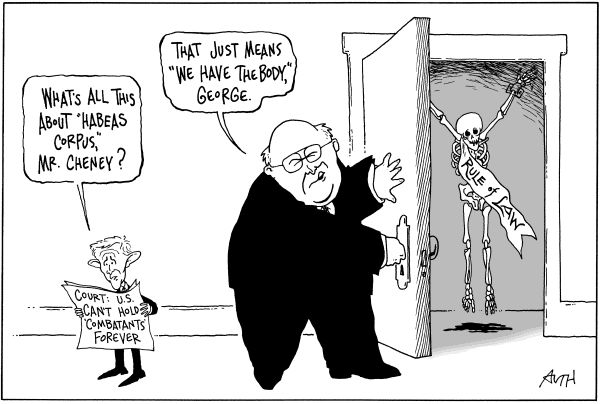 Editorial Cartoon by Tony Auth, Philadelphia Inquirer on Security Tightens on Homefront