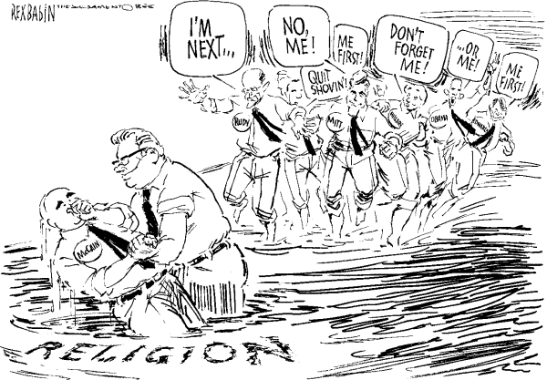Editorial Cartoon by Rex Babin, Sacramento Bee on Presidential Races Tighten