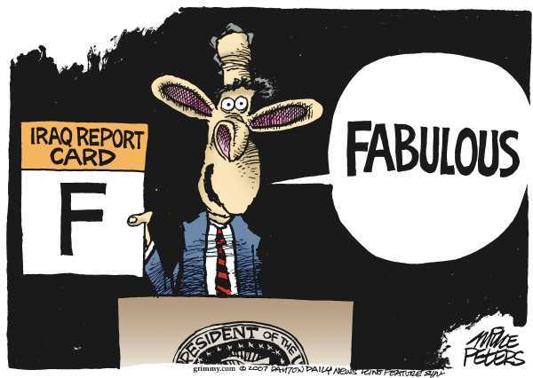 Editorial Cartoon by Mike Peters, Dayton Daily News on White House Explains Iraq Strategy