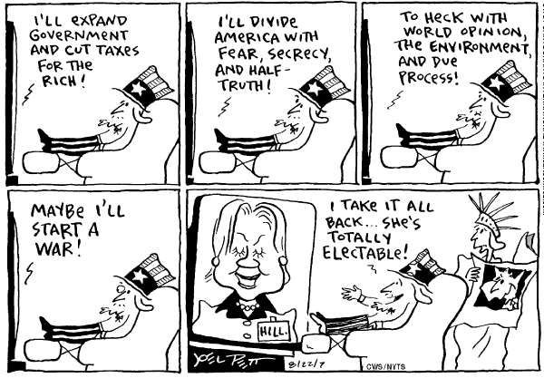 Editorial Cartoon by Joel Pett, Lexington Herald-Leader, CWS/CartoonArts Intl. on Democratic Campaign News