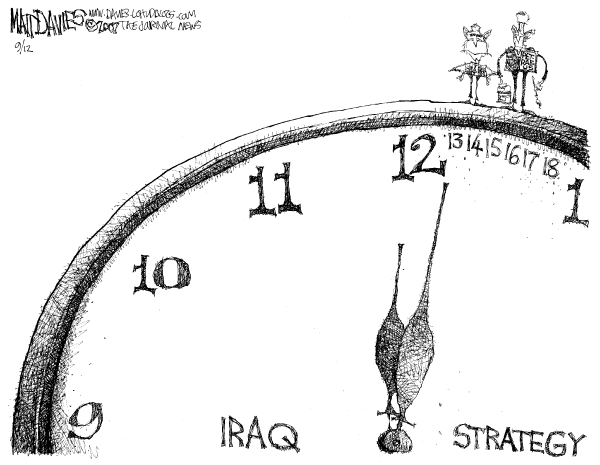 Editorial Cartoon by Matt Davies, Journal News on President Explains War Strategy