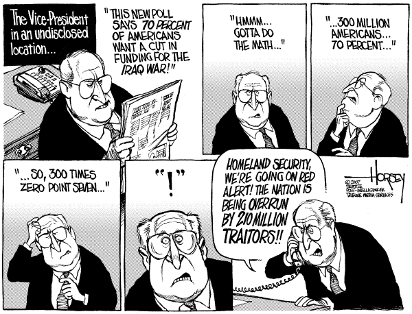 Editorial Cartoon by David Horsey, Seattle Post-Intelligencer on Vice President Unveils Plan of Iran